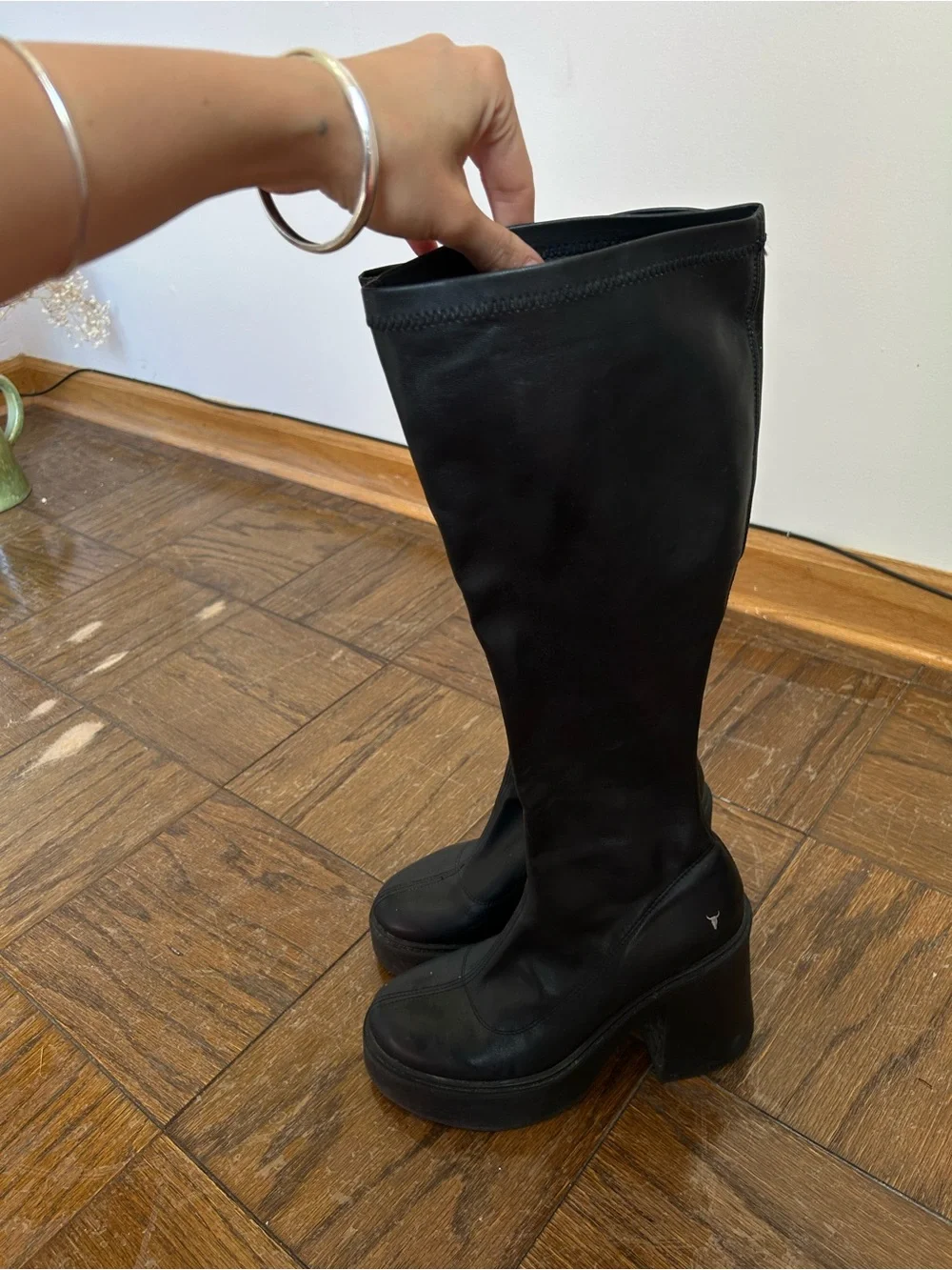Windsor Smith Black Platform Knee-High Boots - Women's Stylish Heeled Boots